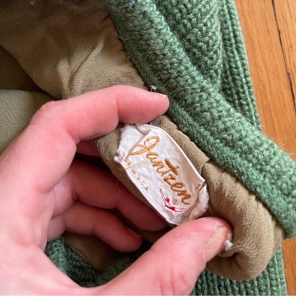 50s Vintage Jantzen Green Knit Skirt - Picture 8 of 10